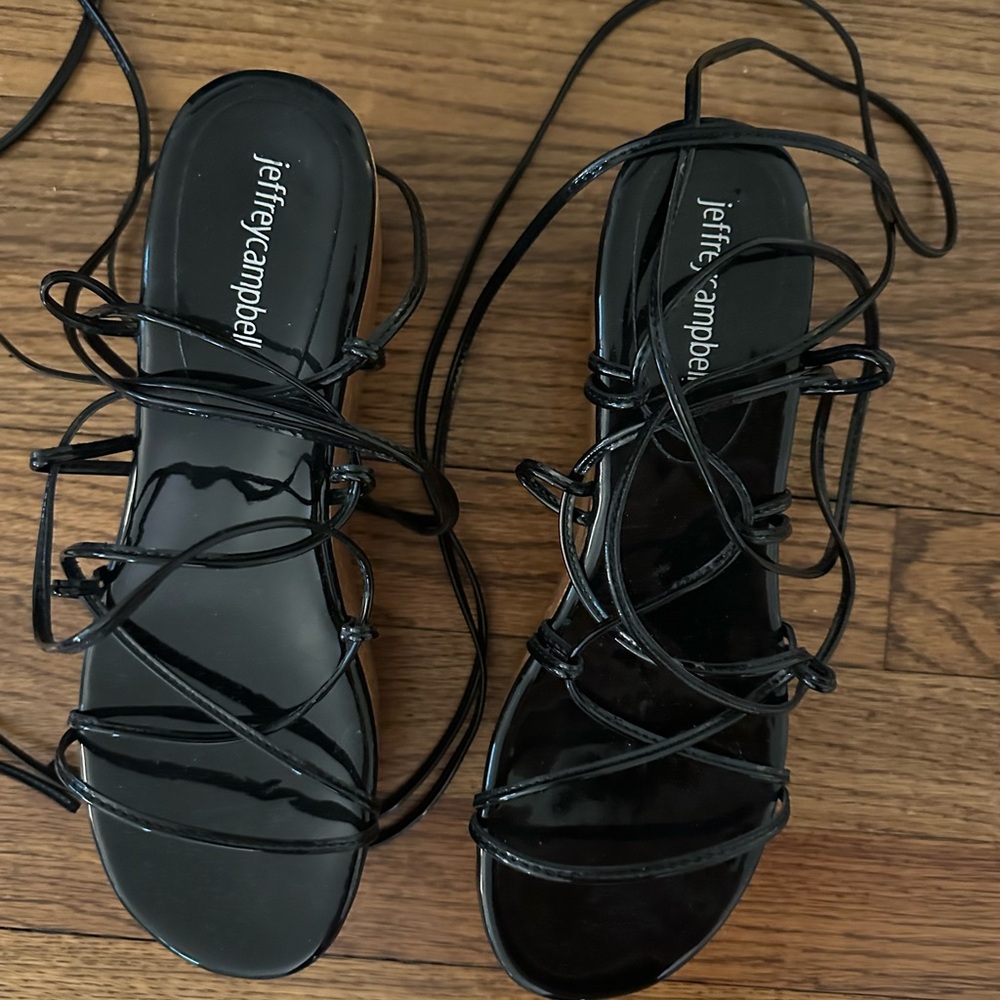 Jeffrey Campbell Black Strappy Platform Sandals - Picture 3 of 3